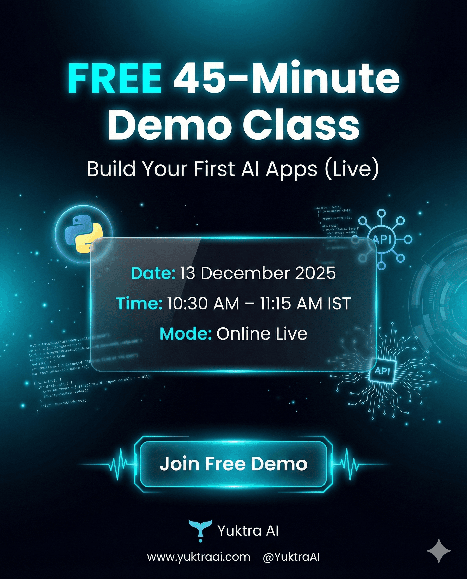 Free AI App Builder demo class card